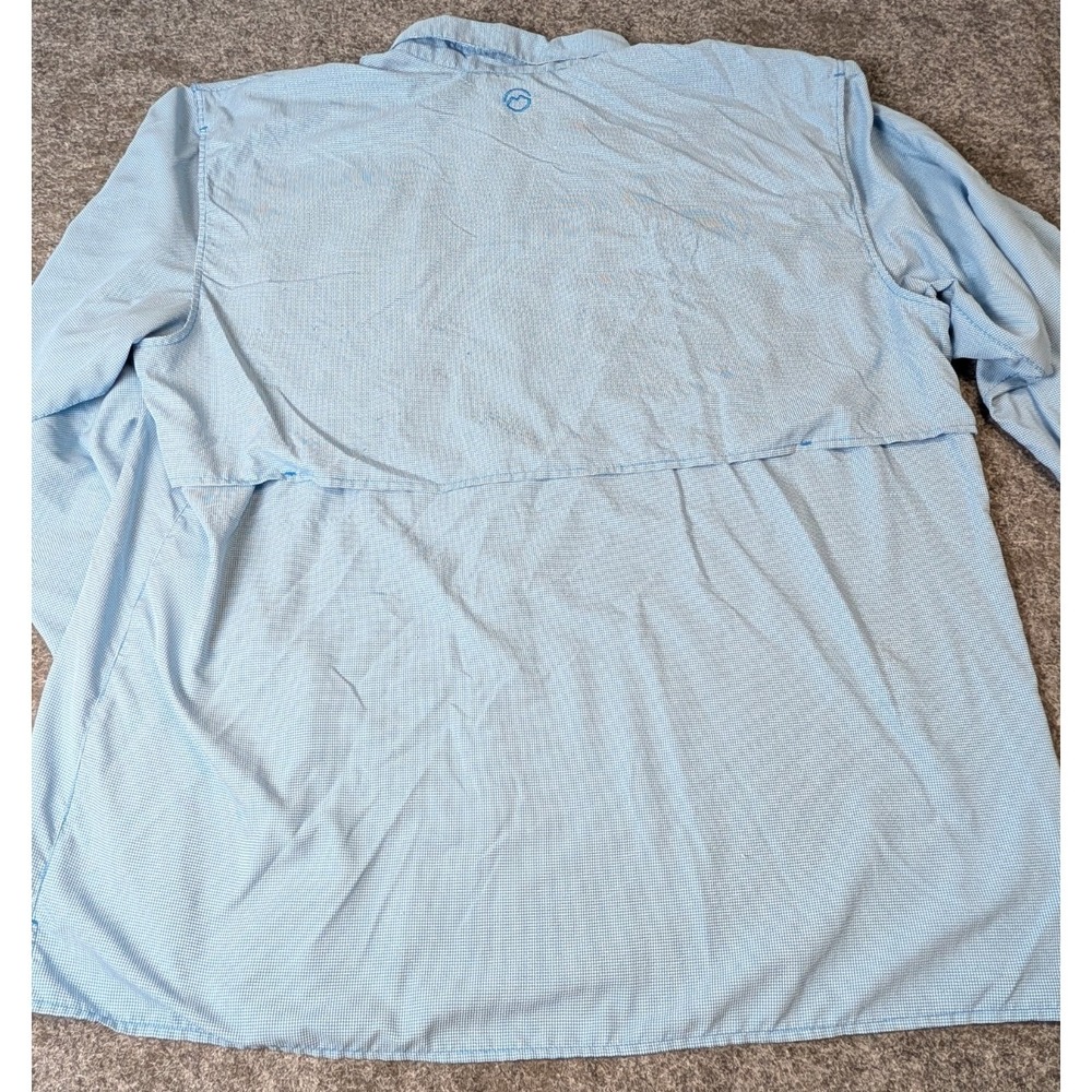 Magellan Outdoors Men's XL Fish Gear Shirt Relaxed Fit Long Sleeve Blue Check - Picture 9 of 14